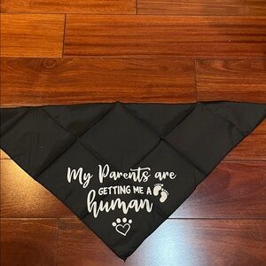 Black Pet Bandana with White Print new